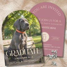 Invitación de Graduación de Perro Foto de Mascota 