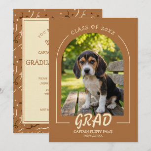 Invitación de Graduación de Perro Foto de Mascota