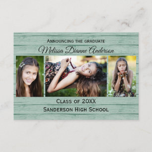 Invitación de Graduación de Placas de Madera de fo