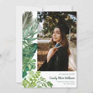 Invitación de graduación de plantas botánicas trop