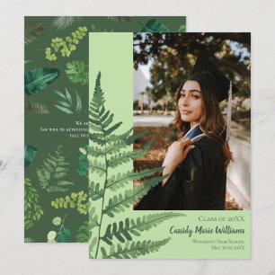 Invitación de graduación de plantas elegantes de F