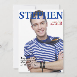 Invitación de graduación de portada de revista