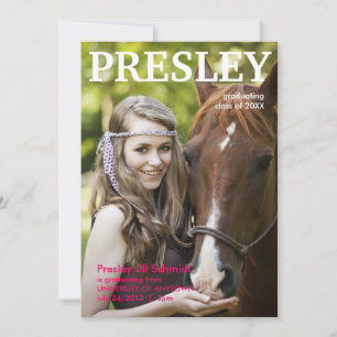 Invitación de graduación de portada de revista