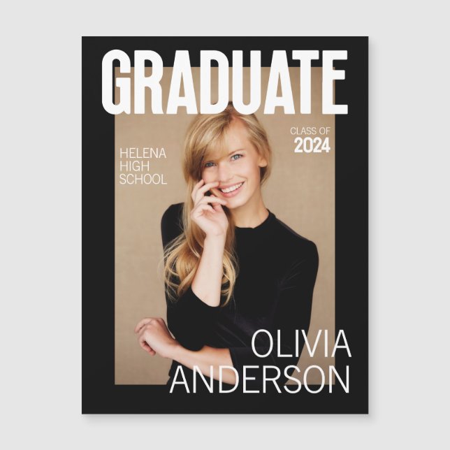 Invitación de graduación de portada de revista de  (Anverso)