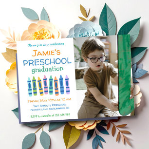 Invitación de Graduación de Preescolar con Foto de