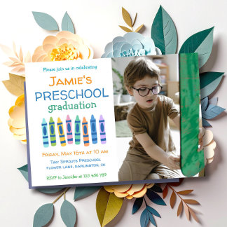 Invitación de Graduación de Preescolar con Foto de