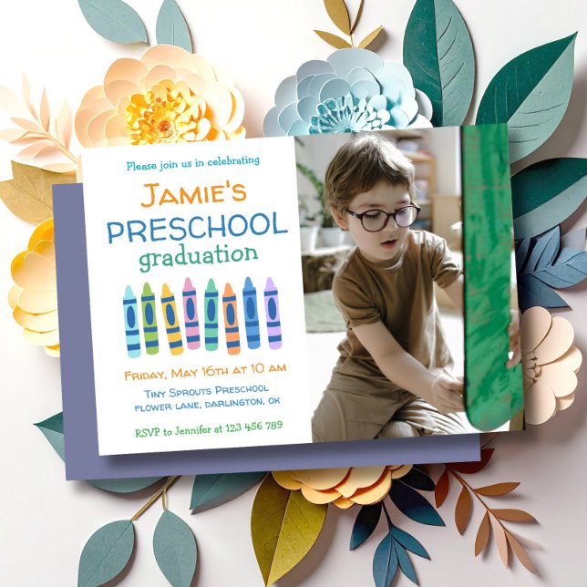Invitación de Graduación de Preescolar con Foto de (Subido por el creador)