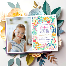 Invitación de Graduación de Preescolar con Foto Fl