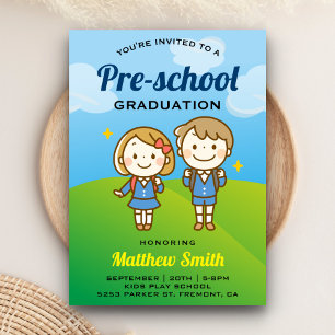 Invitación de graduación de preescolar para niños 