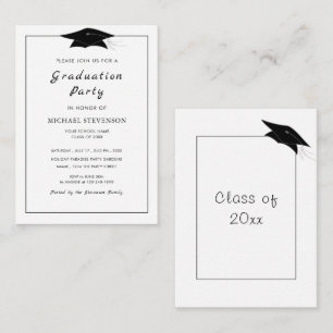 Invitación de Graduación de Presupuesto Negro y Bl