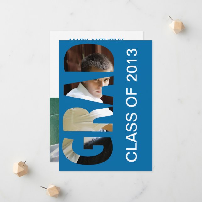 Invitación de graduación de recorte de personaliza (Anverso/Reverso In Situ)