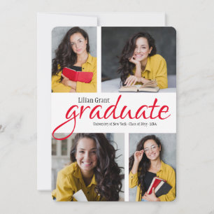 Invitación de graduación de Rectángulo de cuatro f