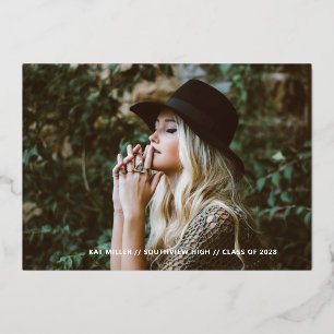 Invitación de graduación de Relieve metalizado a l