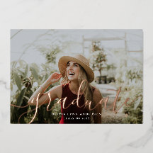 Invitación de graduación de Relieve metalizado de