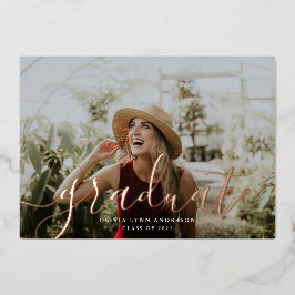 Invitación de graduación de Relieve metalizado de