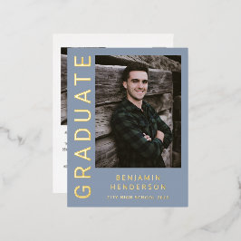 Invitación de graduación de Relieve metalizado dor