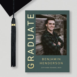 Invitación de graduación de Relieve metalizado dor