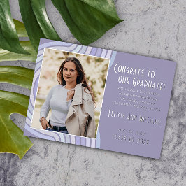 Invitación de graduación de Relieve metalizado dor