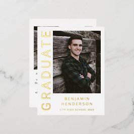 Invitación de graduación de Relieve metalizado dor