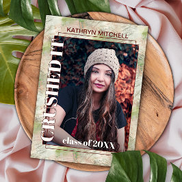 Invitación de Graduación de Resumen Verde Rosa de