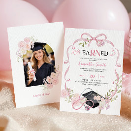 Invitación de graduación de RN Coquette con lazo r