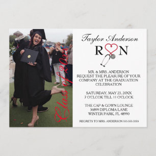 Invitación de graduación de RN Medical de moda