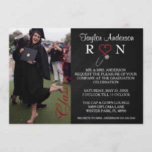 Invitación de graduación de RN Medical de moda