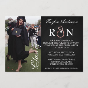 Invitación de graduación de RN Medical de moda