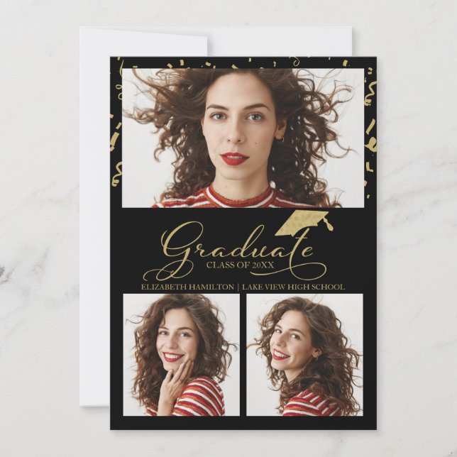 Invitación de Graduación de Secundaria 3 Foto (Anverso)