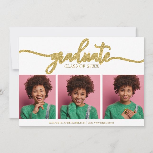 Invitación de Graduación de Secundaria 3 Foto (Anverso)