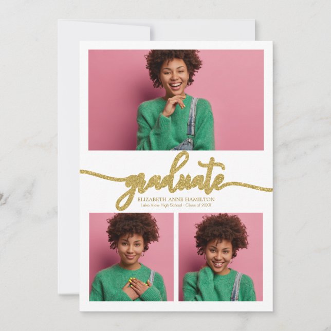 Invitación de Graduación de Secundaria 3 Foto (Anverso)