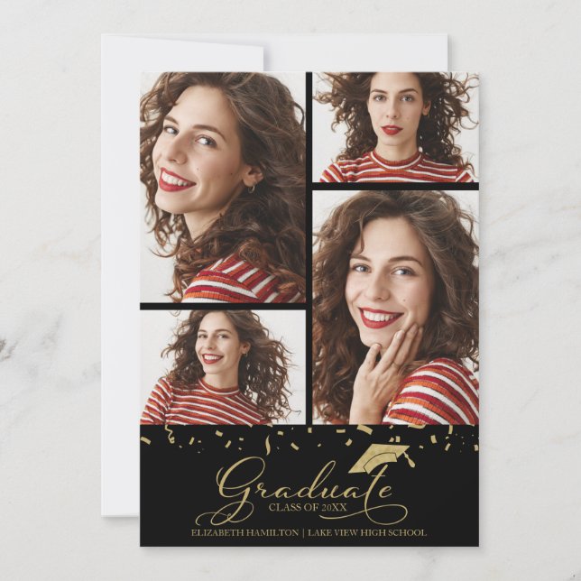 Invitación de graduación de secundaria 4 Foto (Anverso)