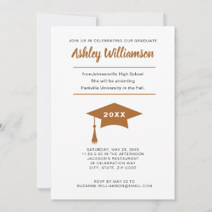 Invitación de graduación de secundaria Cap y Tasse