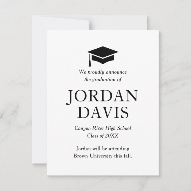 Invitación de graduación de secundaria clásica (Anverso)