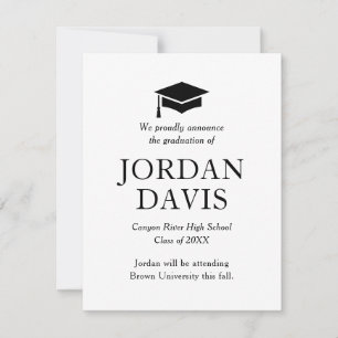 Invitación de graduación de secundaria clásica