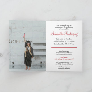 Invitación de graduación de tacel rojo