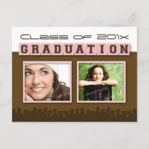 Invitación de Graduación de Tapón y Tapón (rosa)