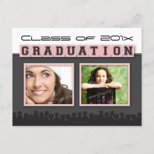 Invitación de Graduación de Tapón y Tapón (rosa)