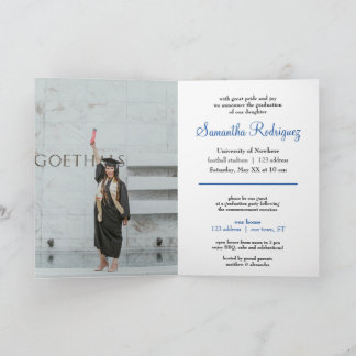Invitación de Graduación de Tassel Azul Real