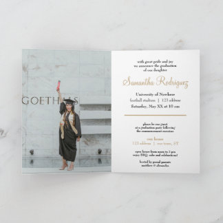 Invitación de Graduación de Tassel Gold