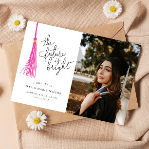 Invitación de Graduación de Tassel Rosa en el Futu