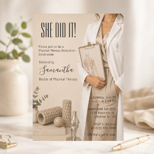 Invitación de Graduación de Terapia Física Elegant