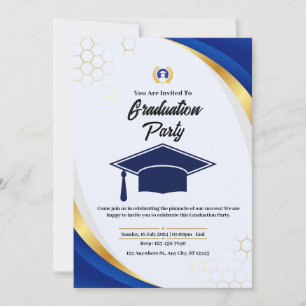 Invitación de graduación de tipografía audaz