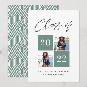 Invitación de graduación de tipografía fotográfica