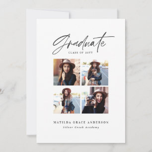 Invitación de graduación de tipografía fotográfica