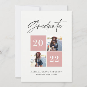 Invitación de graduación de tipografía fotográfica