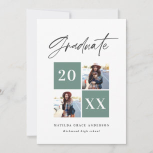 Invitación de graduación de tipografía fotográfica