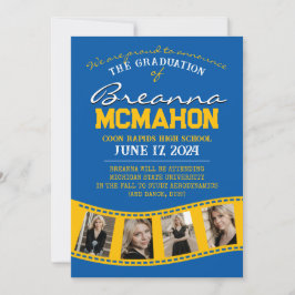 Invitación de graduación de tira de película de or