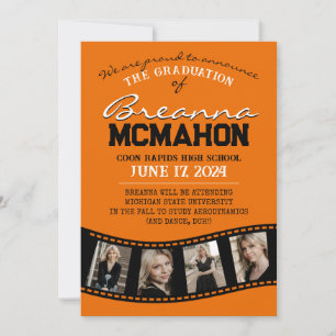 Invitación de graduación de tiras de película nara