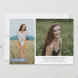 Invitación de graduación de trama doble